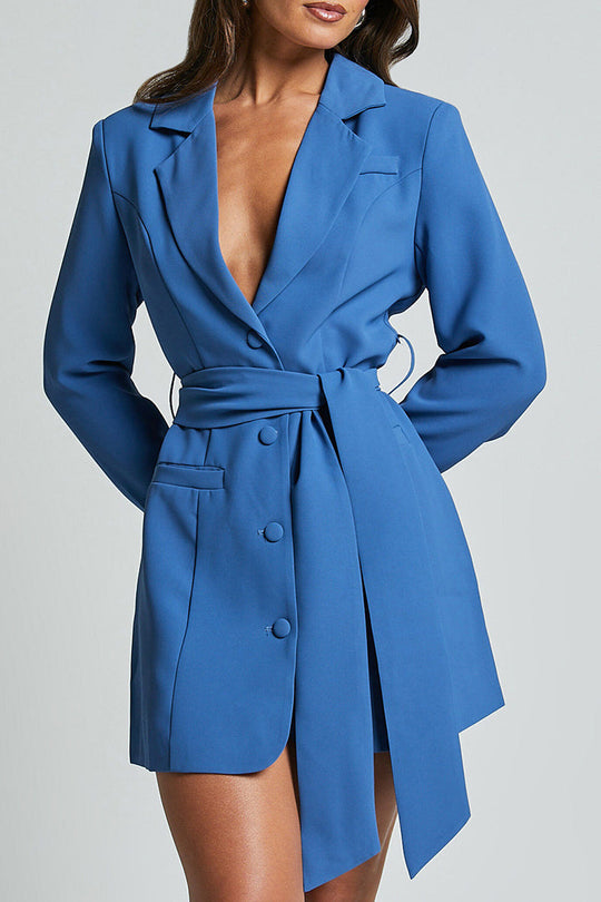 Heidi-Mode | Sexy Formell Einfarbig Schnürung Knöpfe Umklappkragen Oberbekleidung- 3 Farben