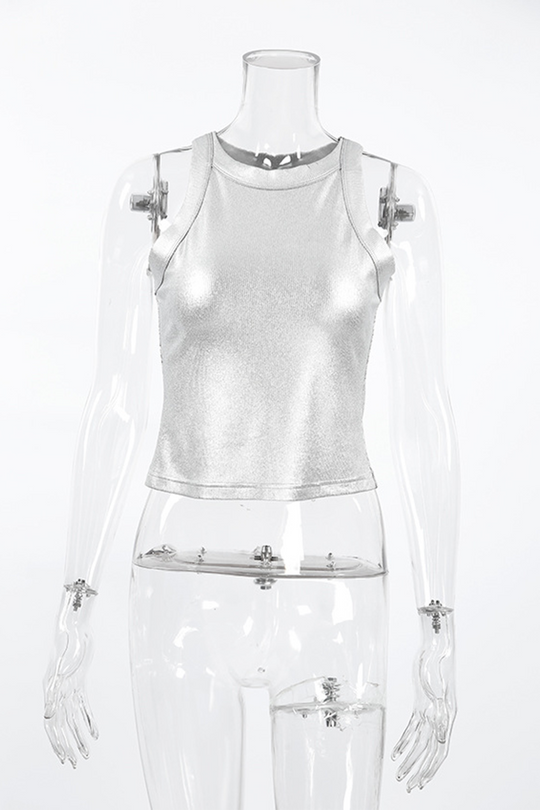 Heidi-Mode | Lässige tägliche Patchwork geraffte reflektierende Rundhals-Tops