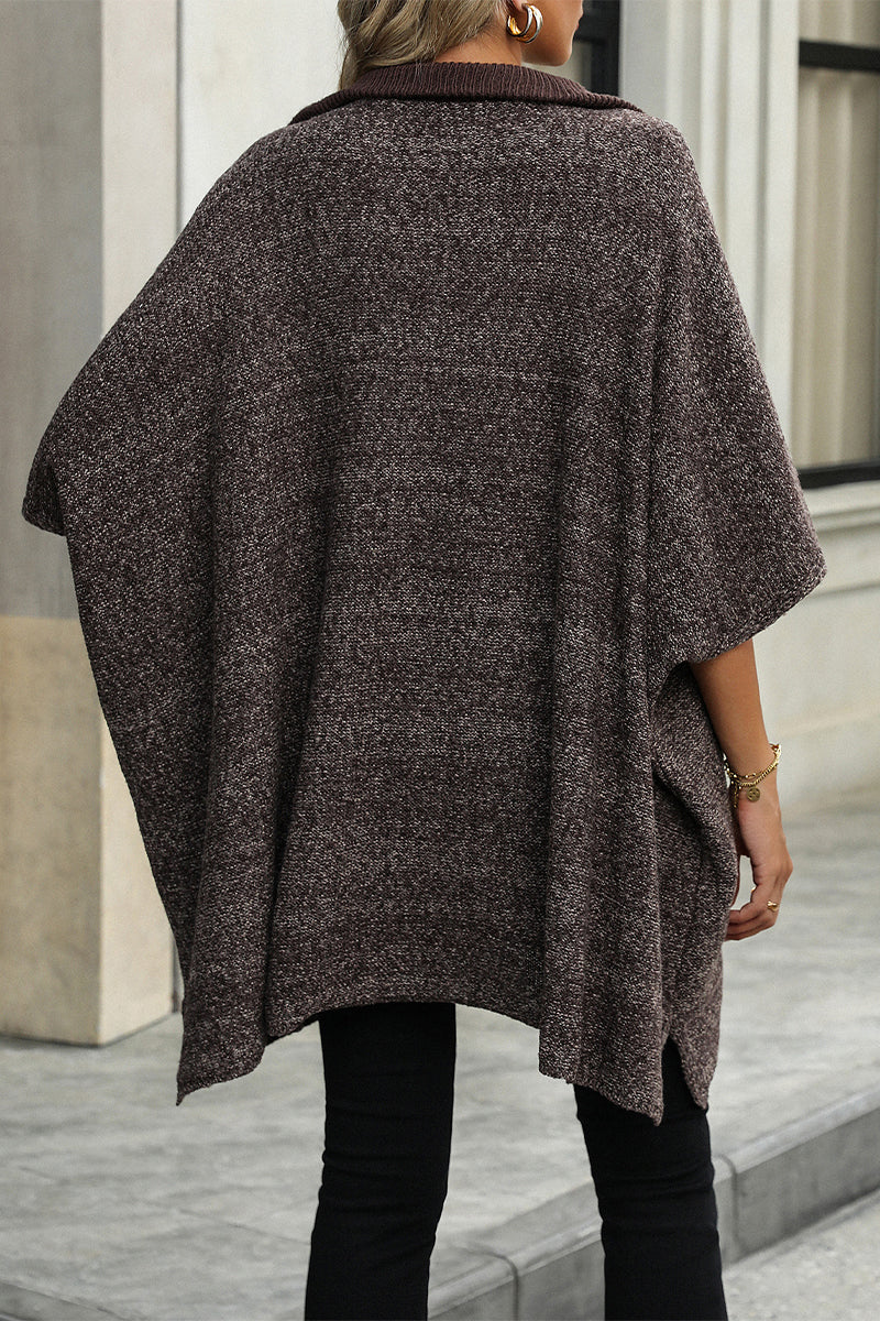 Heidi-Mode | Lässiger einfarbiger Reißverschluss-Turndown-Kragen Pullover - 4 Farben
