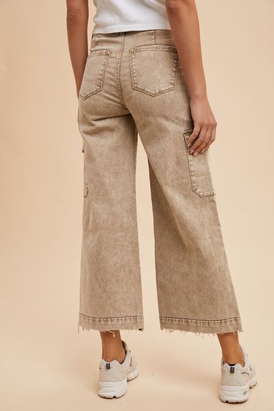 Heidi-Mode | Annie Wear Raw Hem Weite Beinform Jeans mit Cargo-Taschen