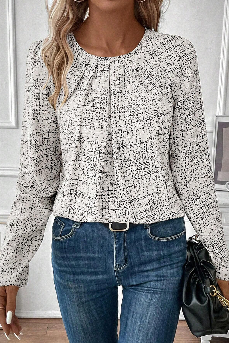 Heidi-Mode | Lässige Street Karo Rüsche O Hals Tops