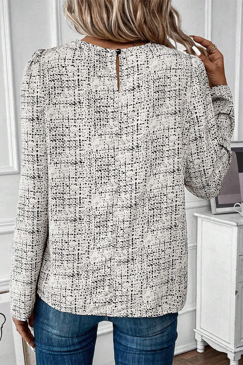 Heidi-Mode | Lässige Street Karo Rüsche O Hals Tops