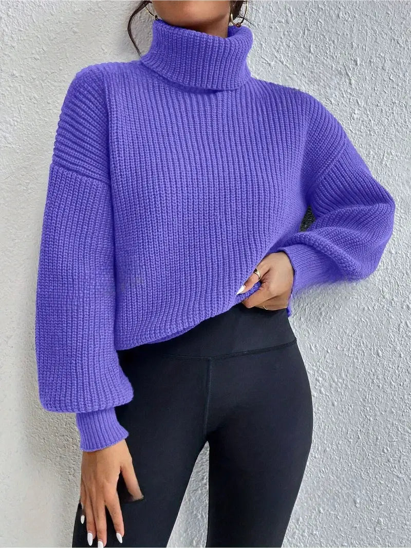 Heidi-Mode | Strickpullover mit langen Ärmeln und Rollkragen im gemütlichen Stil