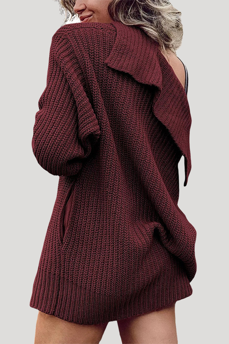Heidi-Mode | Lässige tägliche einfarbige Taschenknöpfe Gewebter Umgeschlagener Kragen Outdoor-Bekleidung - 7 Farben