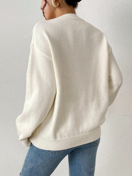 Heidi-Mode | Pullover mit Herzstickerei für Damen