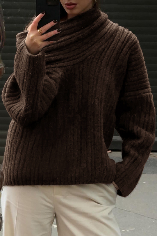 Heidi-Mode | Lässige Street Potholes Off Shoulder Pullover - 5 Farben