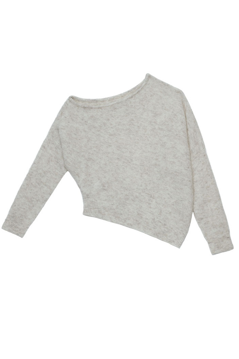 Heidi-Mode | Sexy Ungleichmäßige Schräge Kragen Pullover - 3 Farben