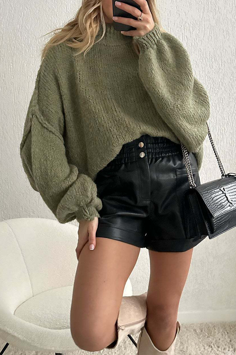 Heidi-Mode | Lässiger täglicher Patchwork-Gewebe Halb Stehkragen Pullover - 5 Farben