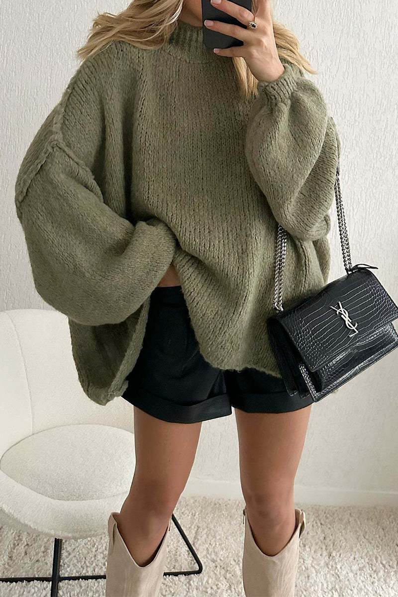 Heidi-Mode | Lässiger täglicher Patchwork-Gewebe Halb Stehkragen Pullover - 5 Farben