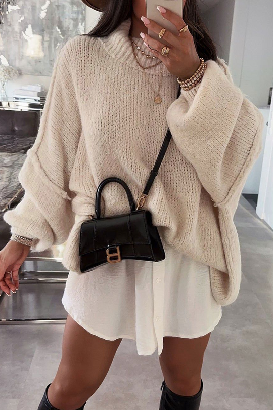 Heidi-Mode | Lässiger täglicher Patchwork-Gewebe Halb Stehkragen Pullover - 5 Farben