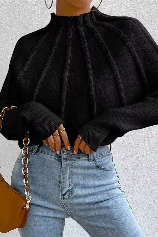 Heidi-Mode | Lässiger Täglicher Patchwork-Webhalbe Turtleneck Pullover - 3 Farben