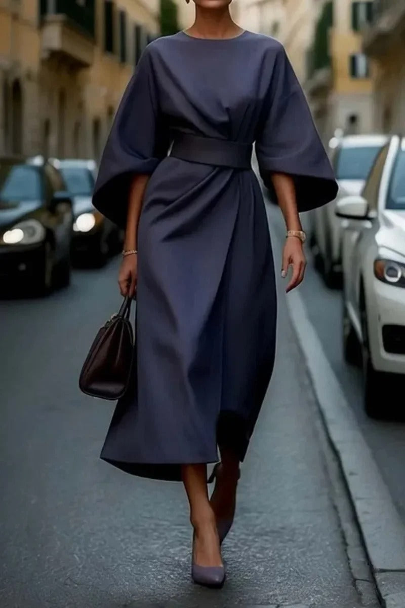 Heidi-Mode | Elegantes Kleid mit Laternenärmeln und Gürtel