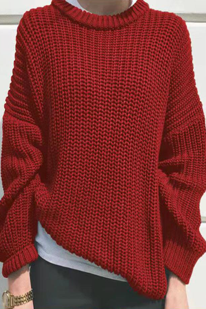 Heidi-Mode | Casual Daily Weave O-Hals Pullover - 7 Farben