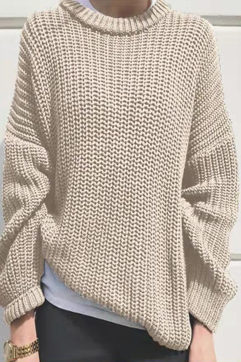 Heidi-Mode | Casual Daily Weave O-Hals Pullover - 7 Farben