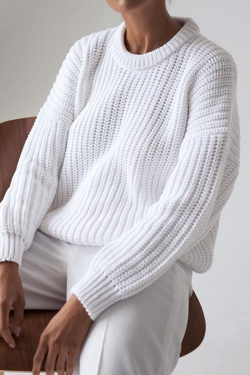 Heidi-Mode | Casual Daily Weave O-Hals Pullover - 7 Farben