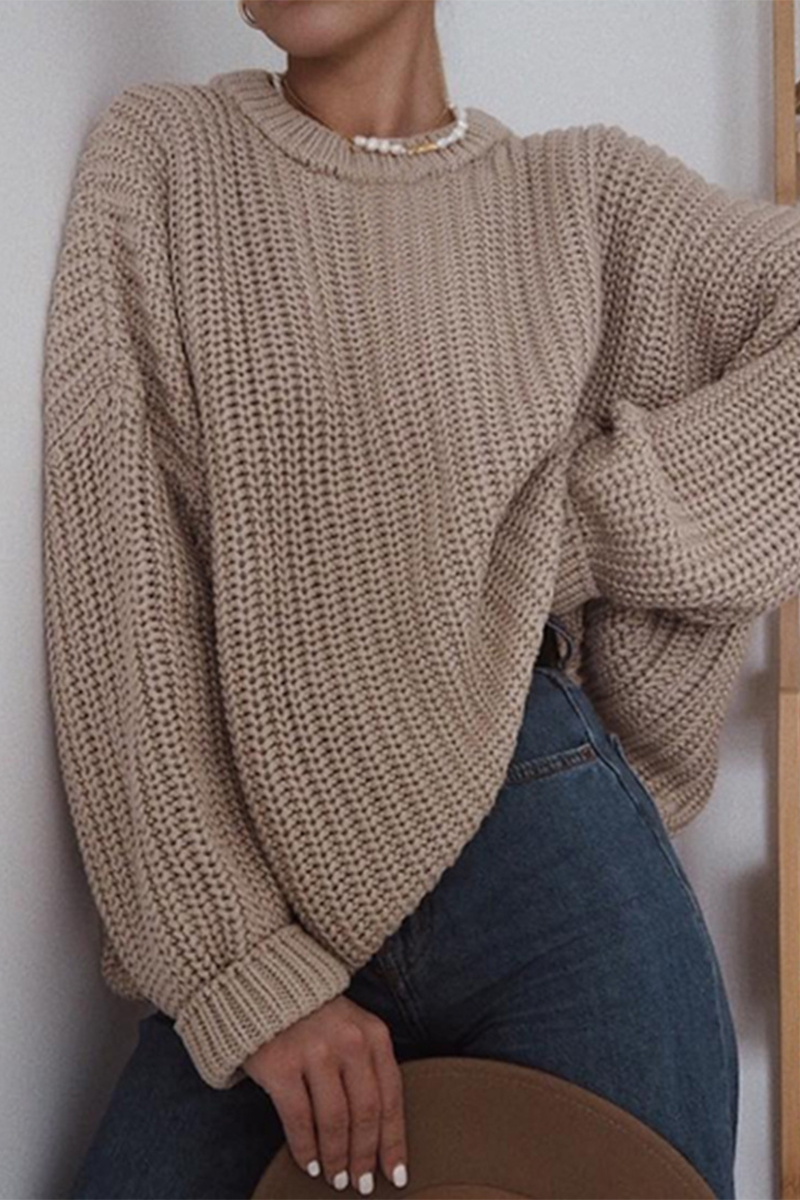 Heidi-Mode | Casual Daily Weave O-Hals Pullover - 7 Farben