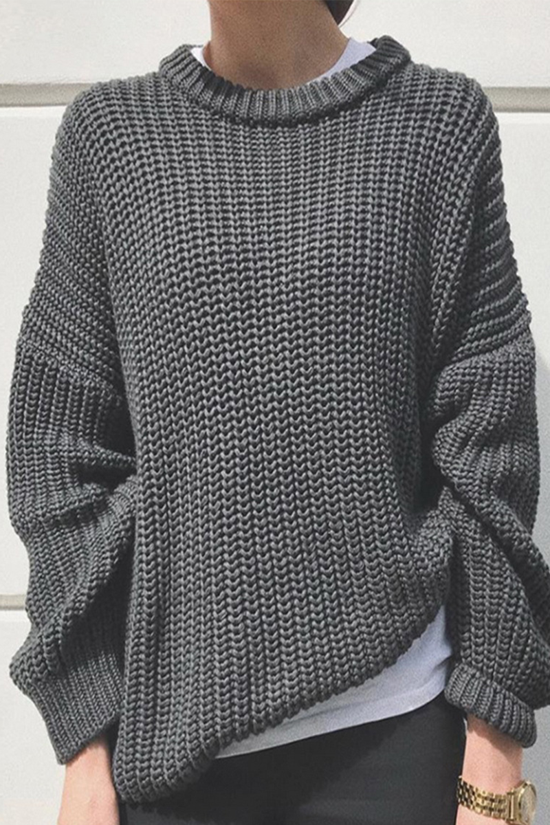 Heidi-Mode | Casual Daily Weave O-Hals Pullover - 7 Farben
