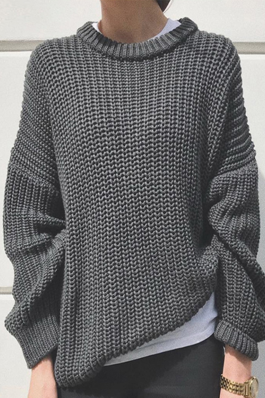 Heidi-Mode | Casual Daily Weave O-Hals Pullover - 7 Farben