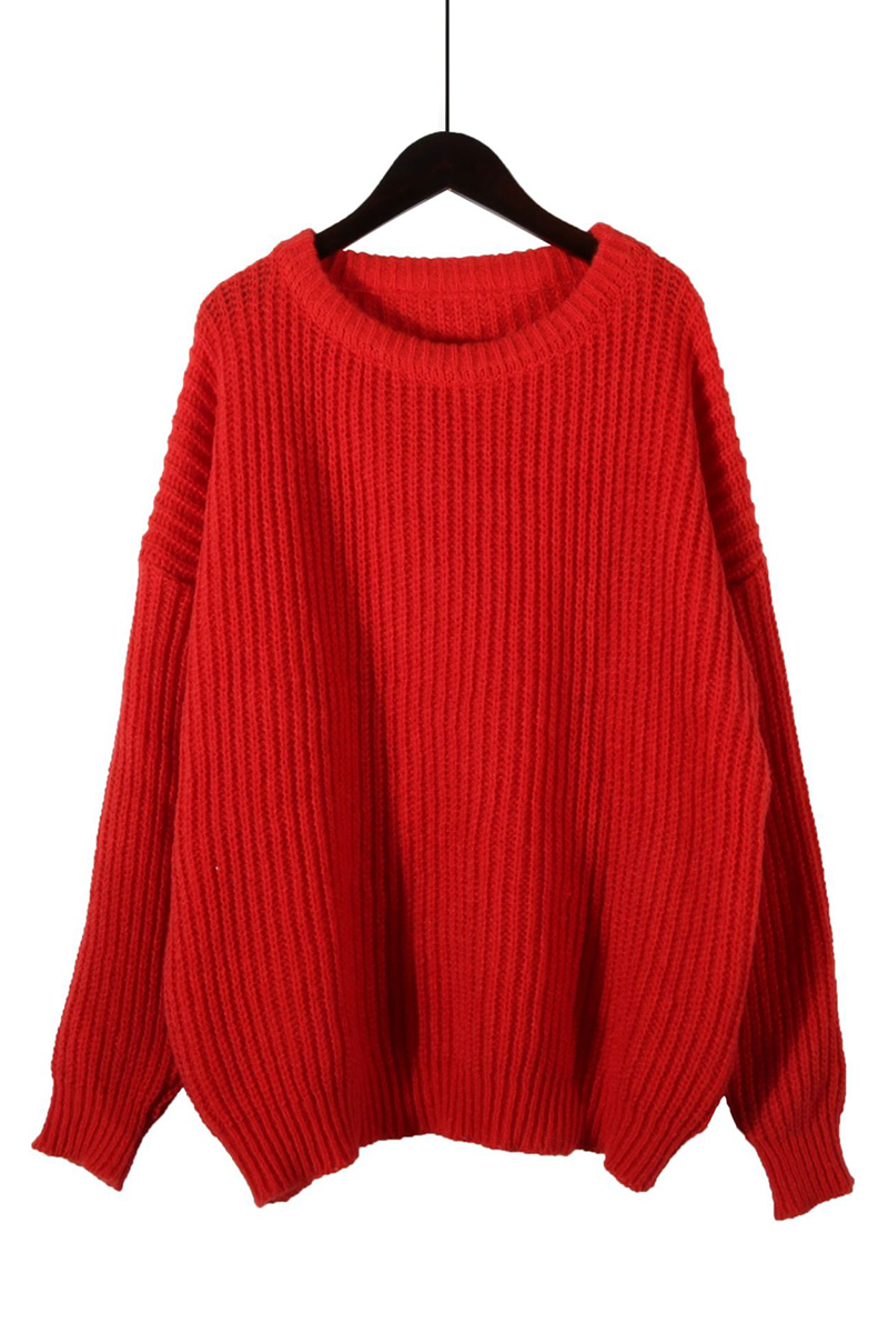 Heidi-Mode | Casual Daily Weave O-Hals Pullover - 7 Farben
