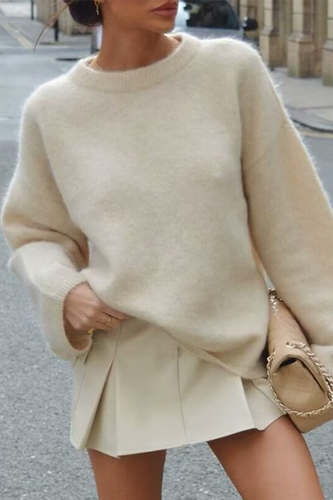 Heidi-Mode | Lässige Tägliche Flauschige O-Hals Pullover