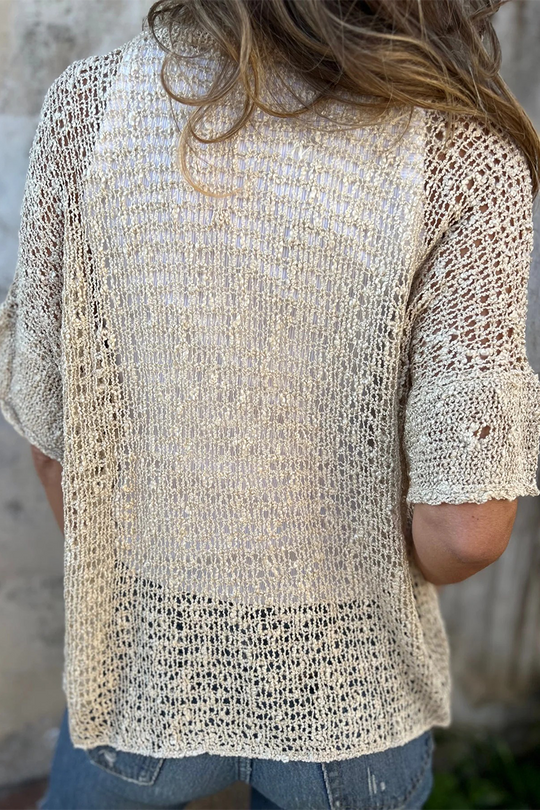 Heidi-Mode | Lässige Hollow Out Knöpfe V-Ausschnitt Oberbekleidung - 6 Farben