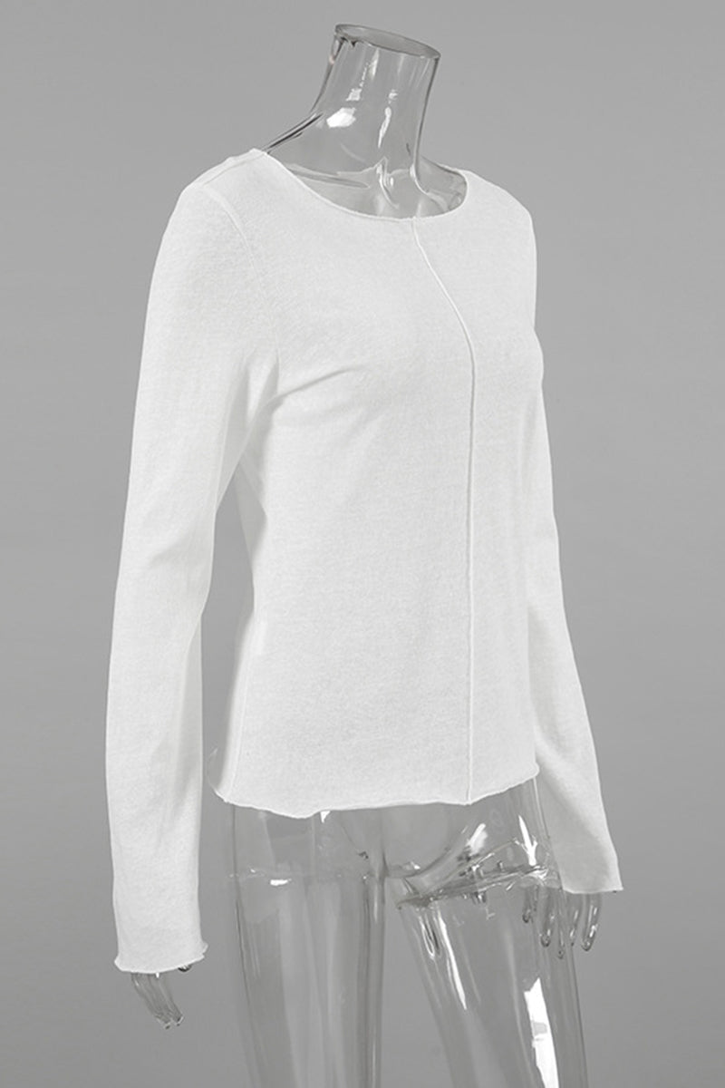Heidi-Mode | Lässige Einfarbige Patchwork O-Hals Tops - 3 Farben