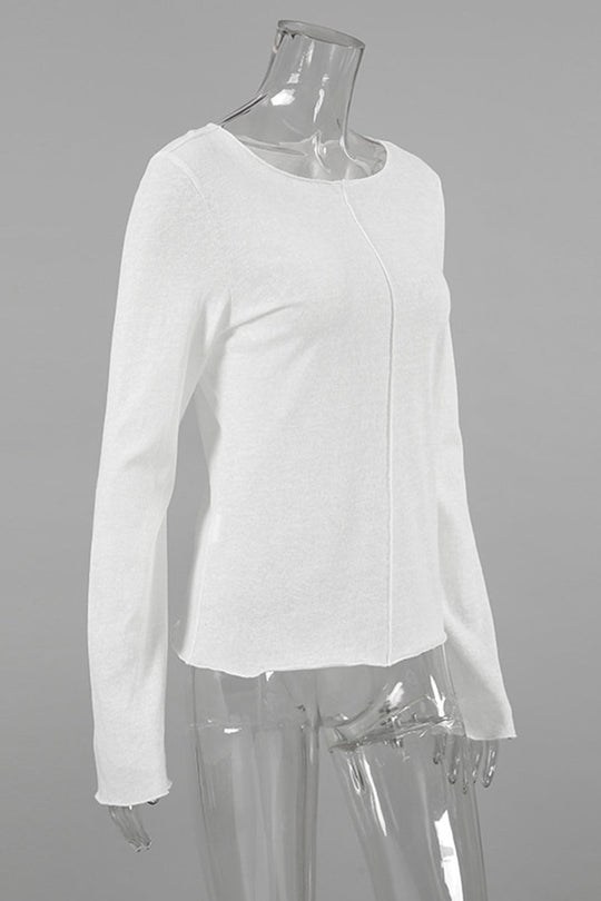 Heidi-Mode | Lässige Einfarbige Patchwork O-Hals Tops - 3 Farben