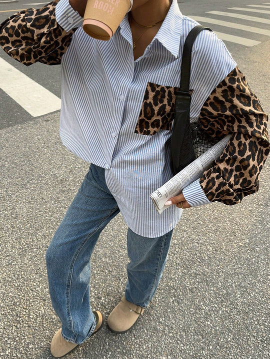 Heidi-Mode | Damenbluse mit Leo-Details Auffällig, Locker & Streetstyle Bereit
