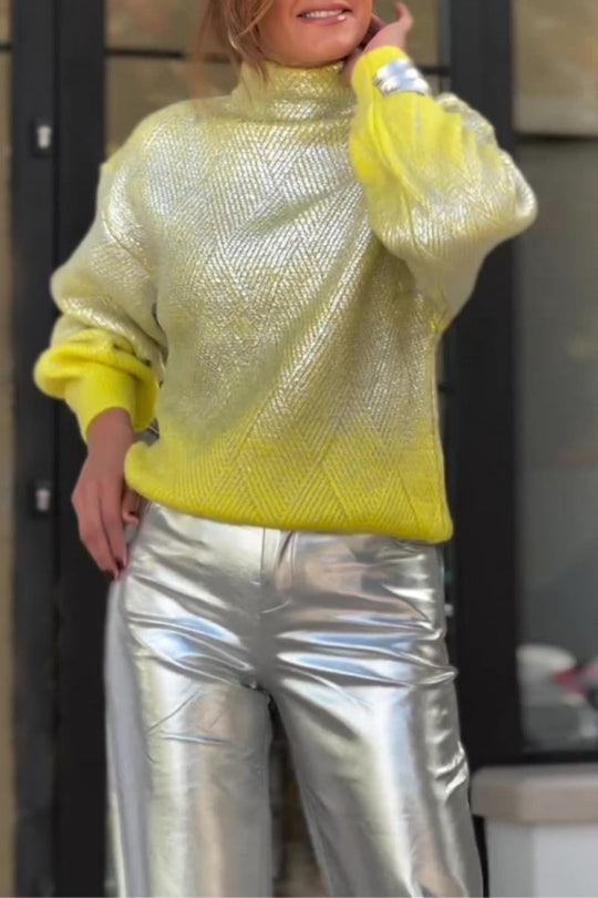 Heidi-Mode | Lässige Gradient Grundturtleneck Pullover