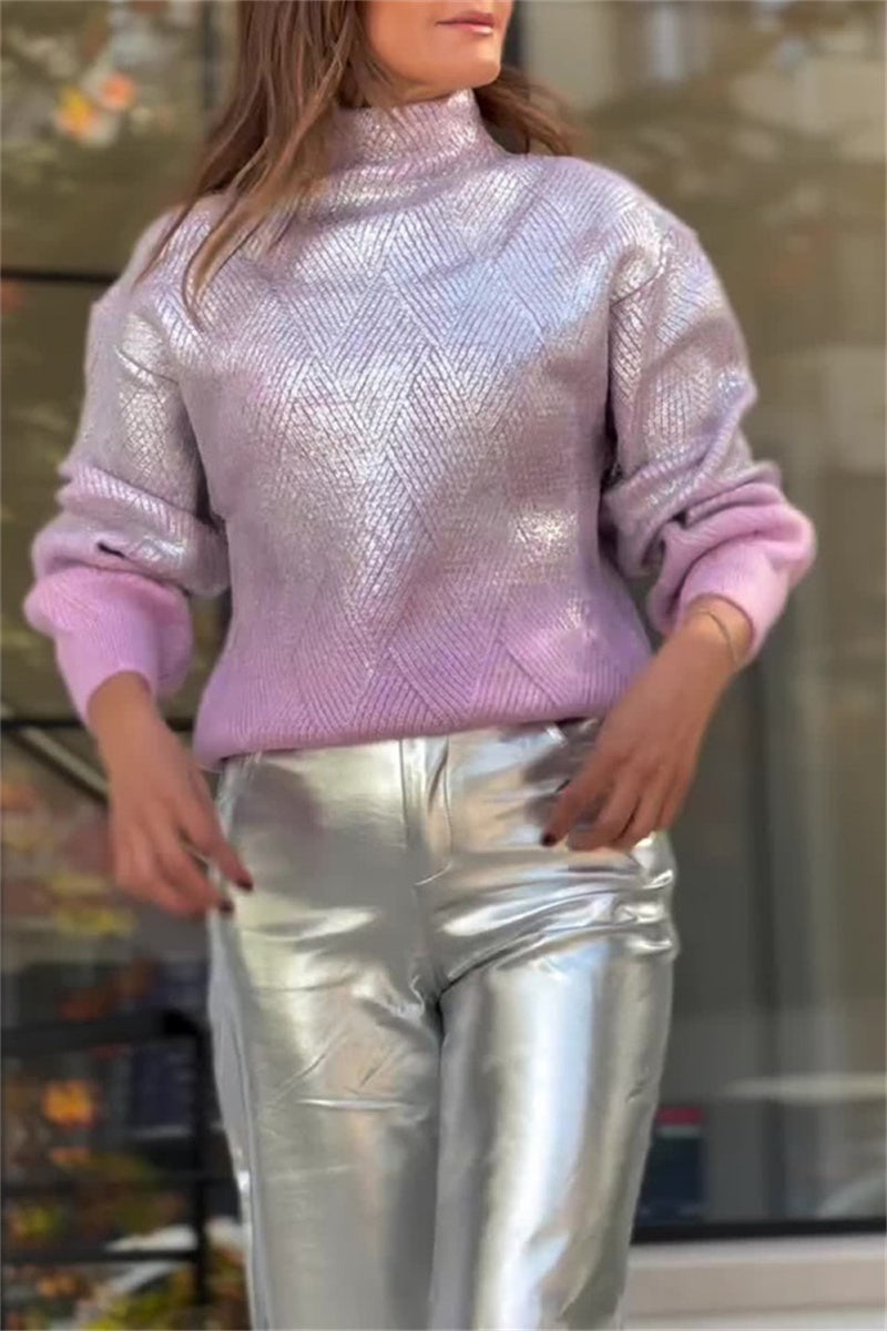 Heidi-Mode | Lässige Gradient Grundturtleneck Pullover