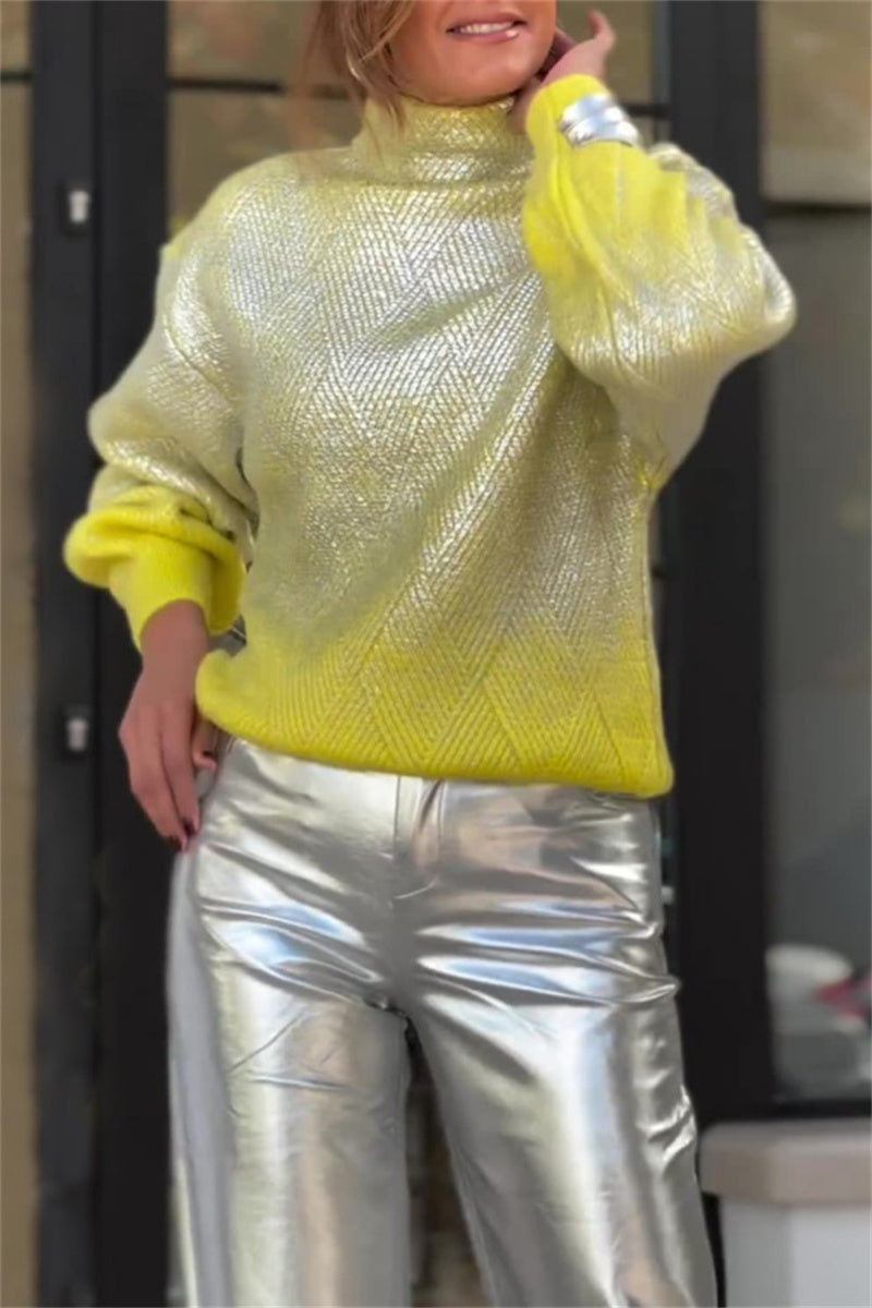 Heidi-Mode | Lässige Gradient Grundturtleneck Pullover