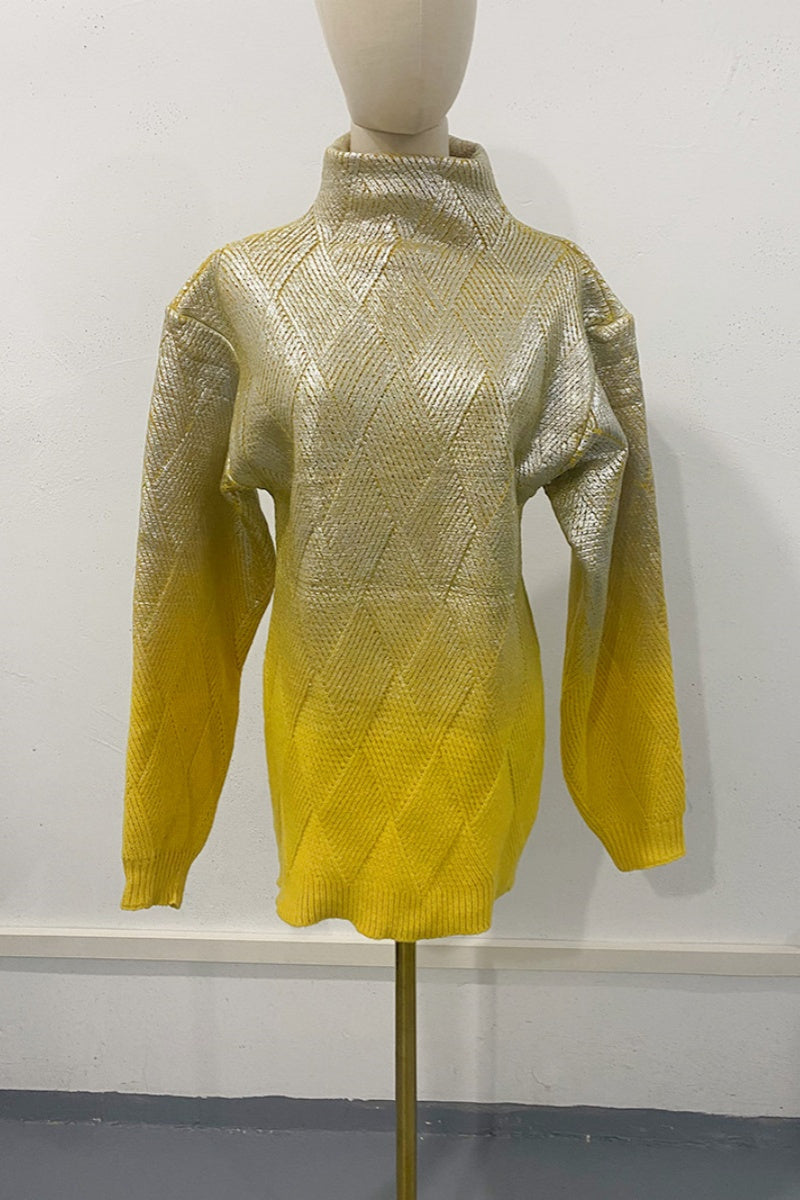 Heidi-Mode | Lässige Gradient Grundturtleneck Pullover