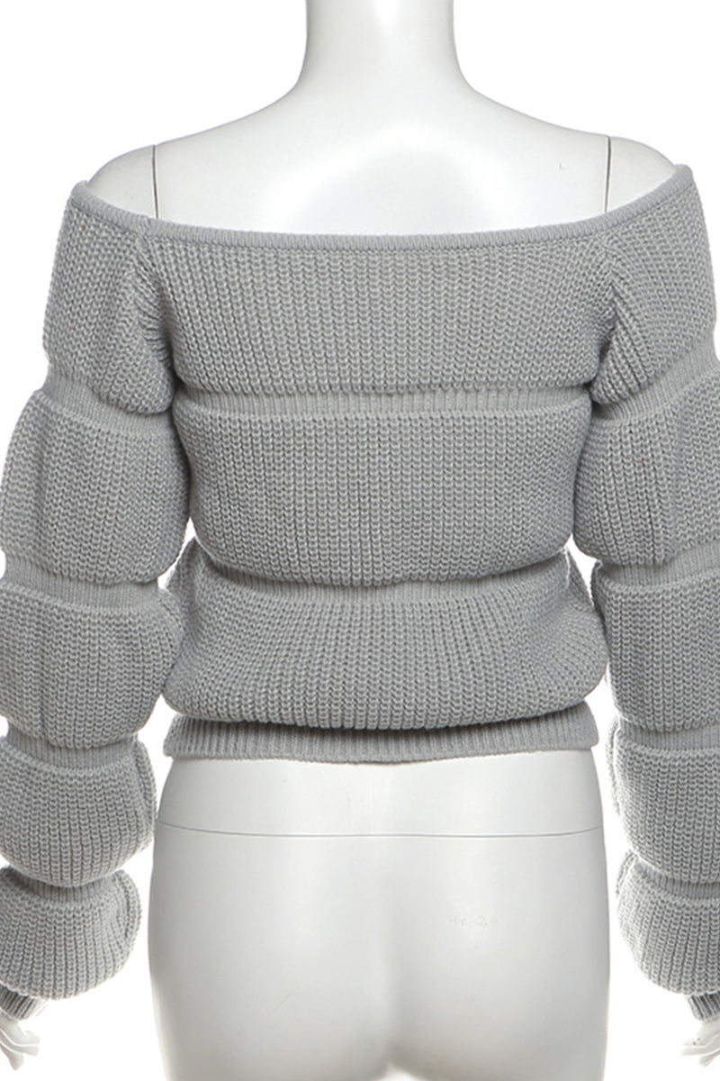 Heidi-Mode | Lässige Patchwork Off-Shoulder-Pullover