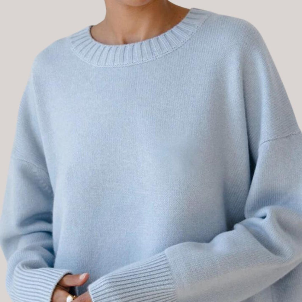 Eleganter Pullover mit geripptem Saum und Manschettendetail