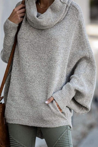 Heidi-Mode | Lässige Tägliche Taschen-Schal-Kragen-Pullover - 6 Farben