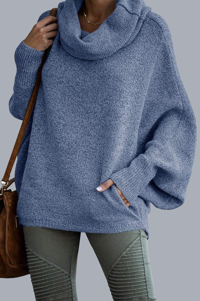Heidi-Mode | Lässige Tägliche Taschen-Schal-Kragen-Pullover - 6 Farben