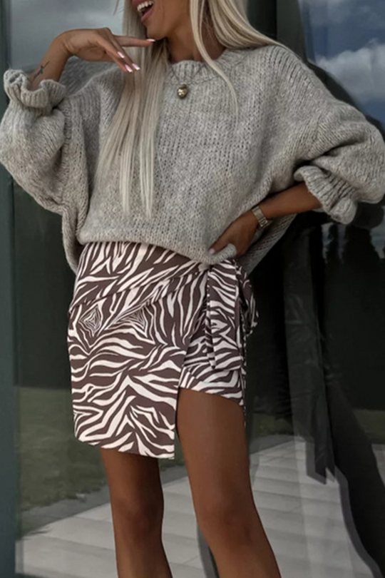 Heidi-Mode | Lässiger Uni-Farben Rüsche Web O-Ausschnitt Pullover - 4 Farben