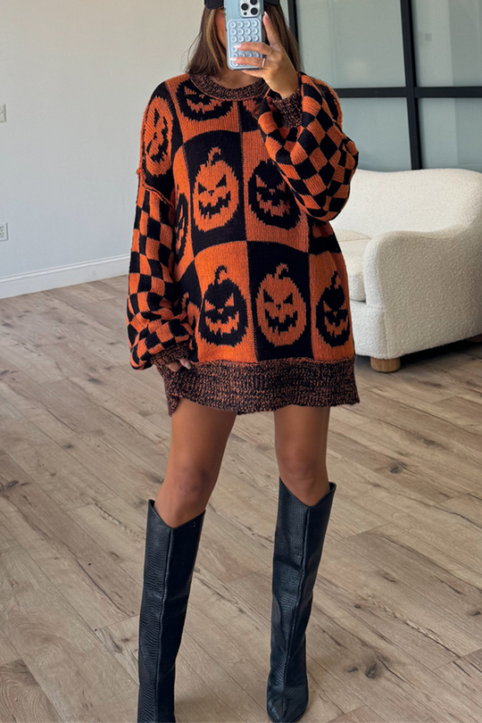 Heidi-Mode | Lässiger Farbblock-Webkontrast O-Hals Pullover