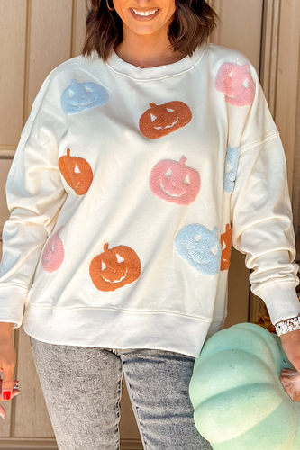 Heidi-Mode | Casual Pumpkin Patch O-Ausschnitt Sweats
