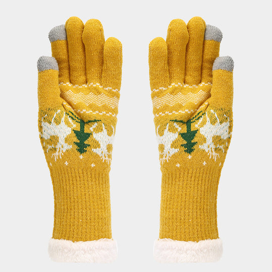 Heidi-Mode | Weihnachtsrentiermuster Muster Mütze Schal Handschuhe Set (6 Farben)