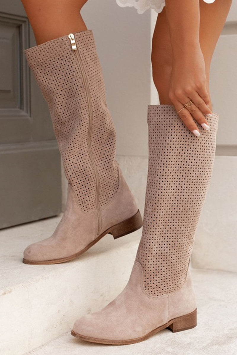 Heidi-Mode | Damenstiefel mit hohem Schaft mit Reißverschluss