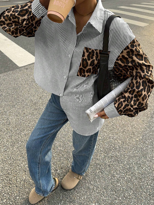 Heidi-Mode | Damenbluse mit Leo-Details Auffällig, Locker & Streetstyle Bereit