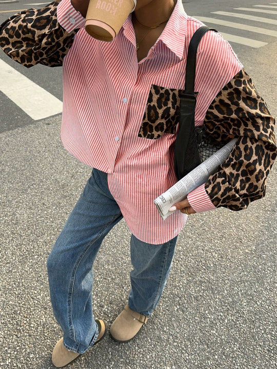 Heidi-Mode | Damenbluse mit Leo-Details Auffällig, Locker & Streetstyle Bereit