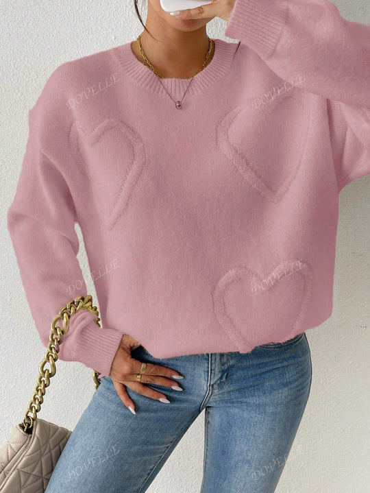 Heidi-Mode | Pullover mit Herzstickerei für Damen