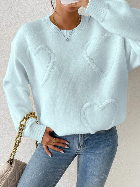 Heidi-Mode | Pullover mit Herzstickerei für Damen