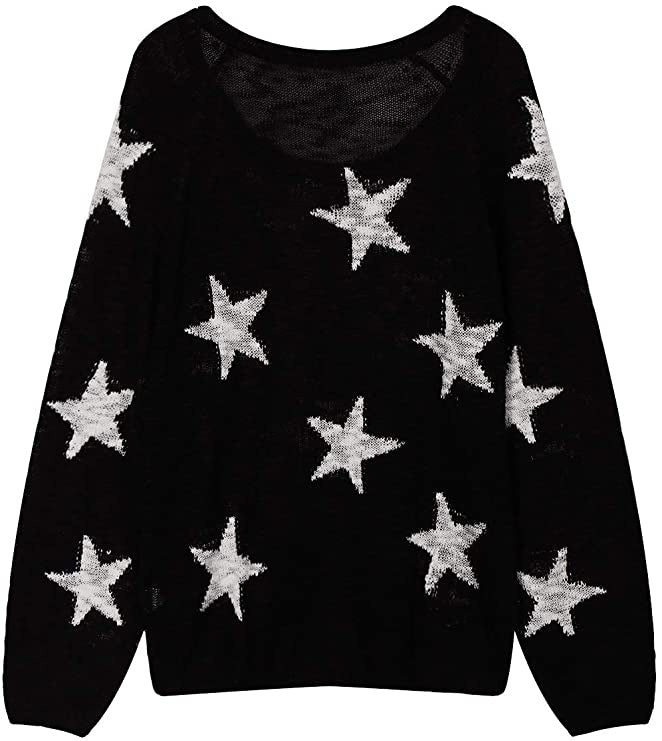 Damen stylischer Strickpullover mit Sternenmotiv Heidi-Mode