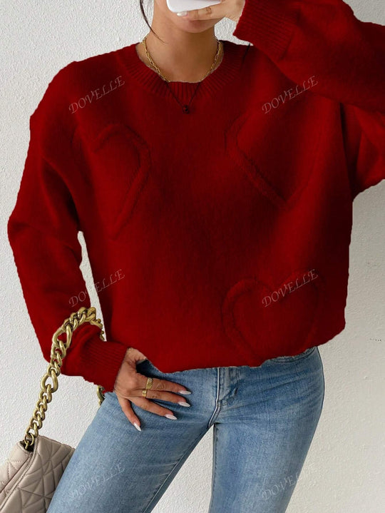 Heidi-Mode | Pullover mit Herzstickerei für Damen