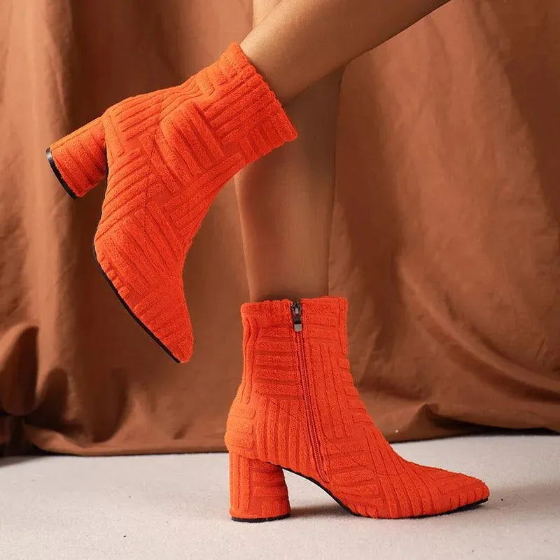 Heidi-Mode | Spike boots with zipper
