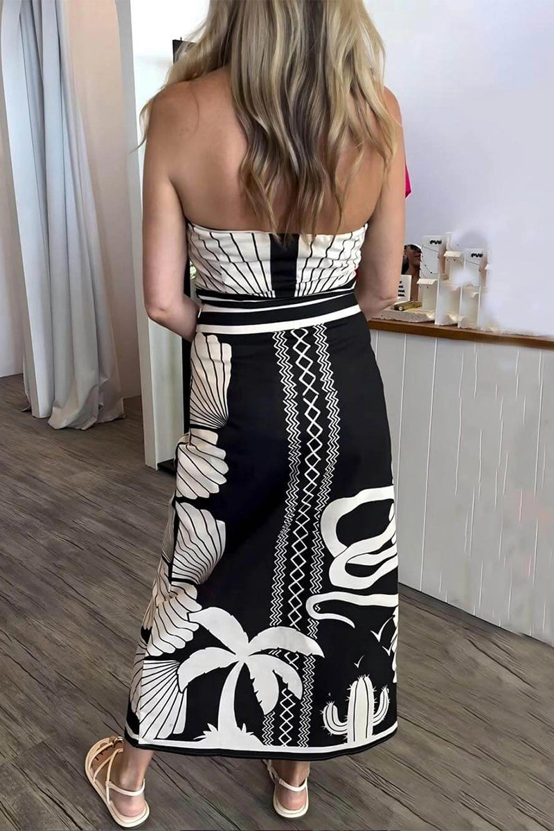 Heidi-Mode | Sexy Geometrischer Druck Unregelmäßige Kontrastfreie Bedruckte Kleider
