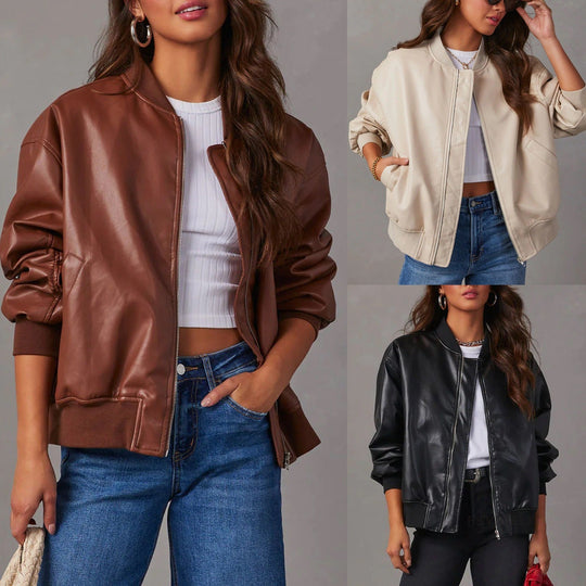 Lässige Baseball Bikerjacke